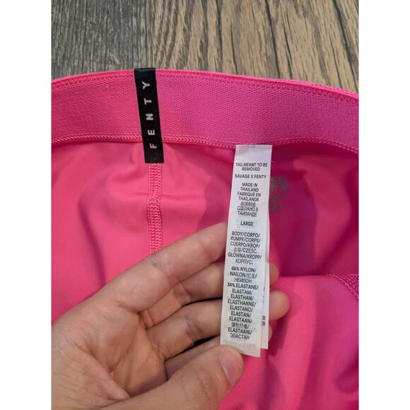 Savage X Fenty hot pink Lace Leggings size 12 - 14 - Picture 4 of 6
